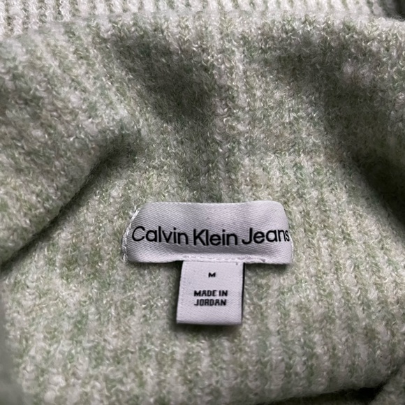 Calvin Klein Pin Striped‎ Knit Sweater in Sage - Picture 8 of 8